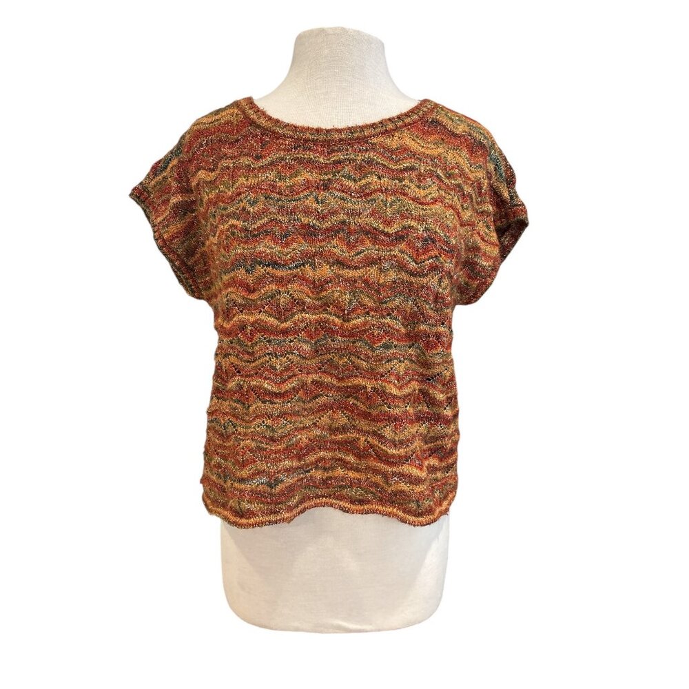 Hand-Knit Kensie Multicolor Zigzag Sweater